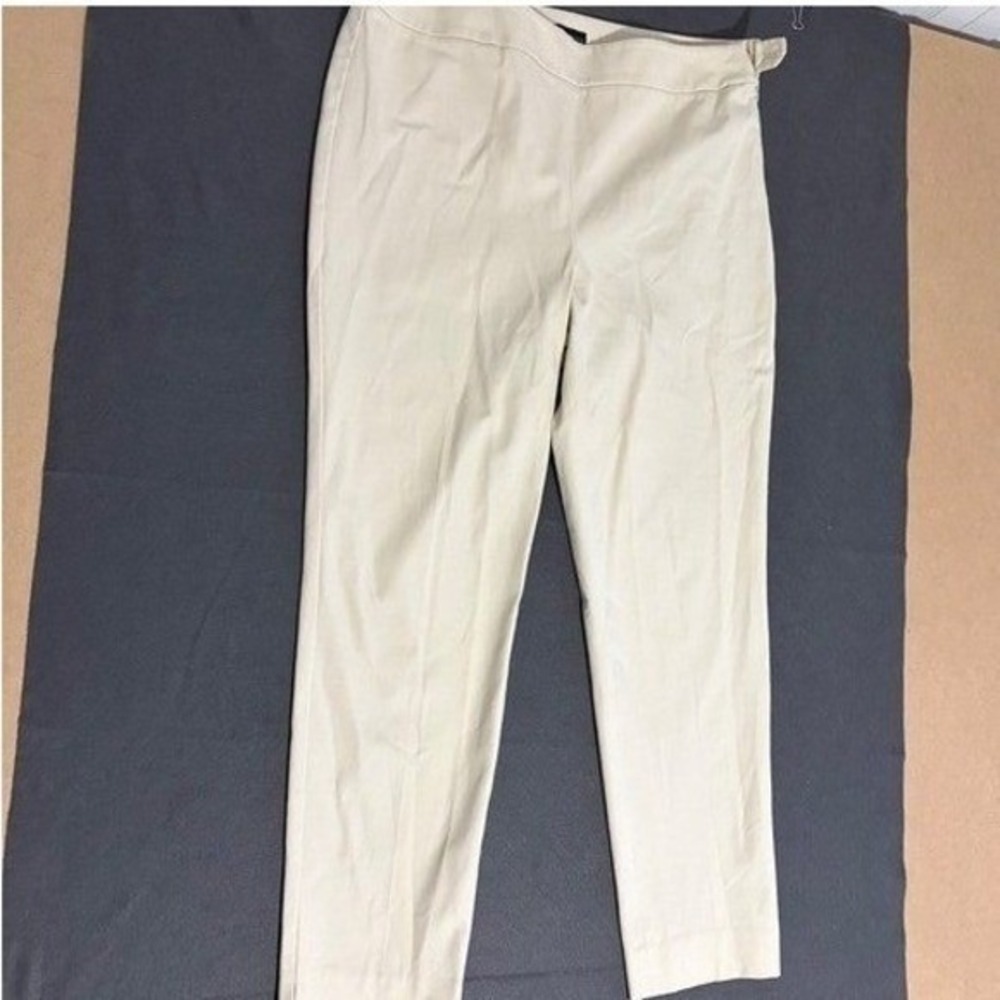 Talbots Chatham Ankle‎ Pant Womens 14 Cream Beige Classic Basic Prep Uniiform